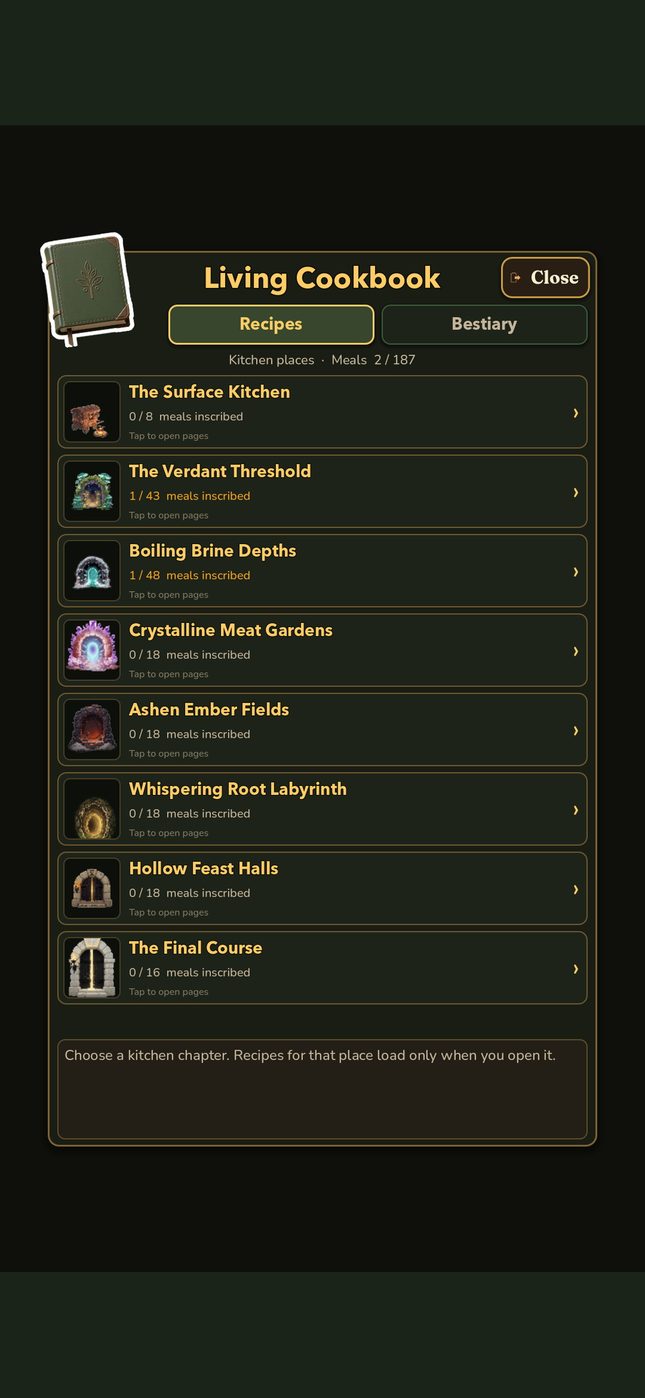 Living Cookbook chapters